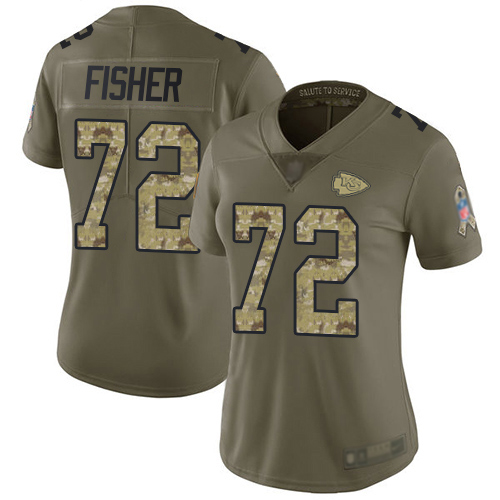 Women Kansas City Chiefs #72 Fisher Eric Limited Olive Camo 2017 Salute to Service Football Nike NFL Jersey->women nfl jersey->Women Jersey